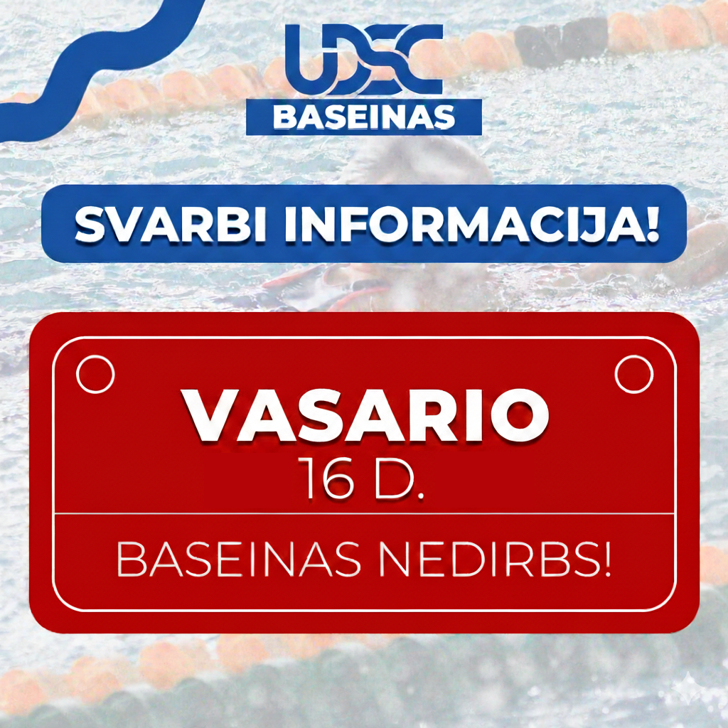 Svarbi informacija plaukimo baseino lankytojams