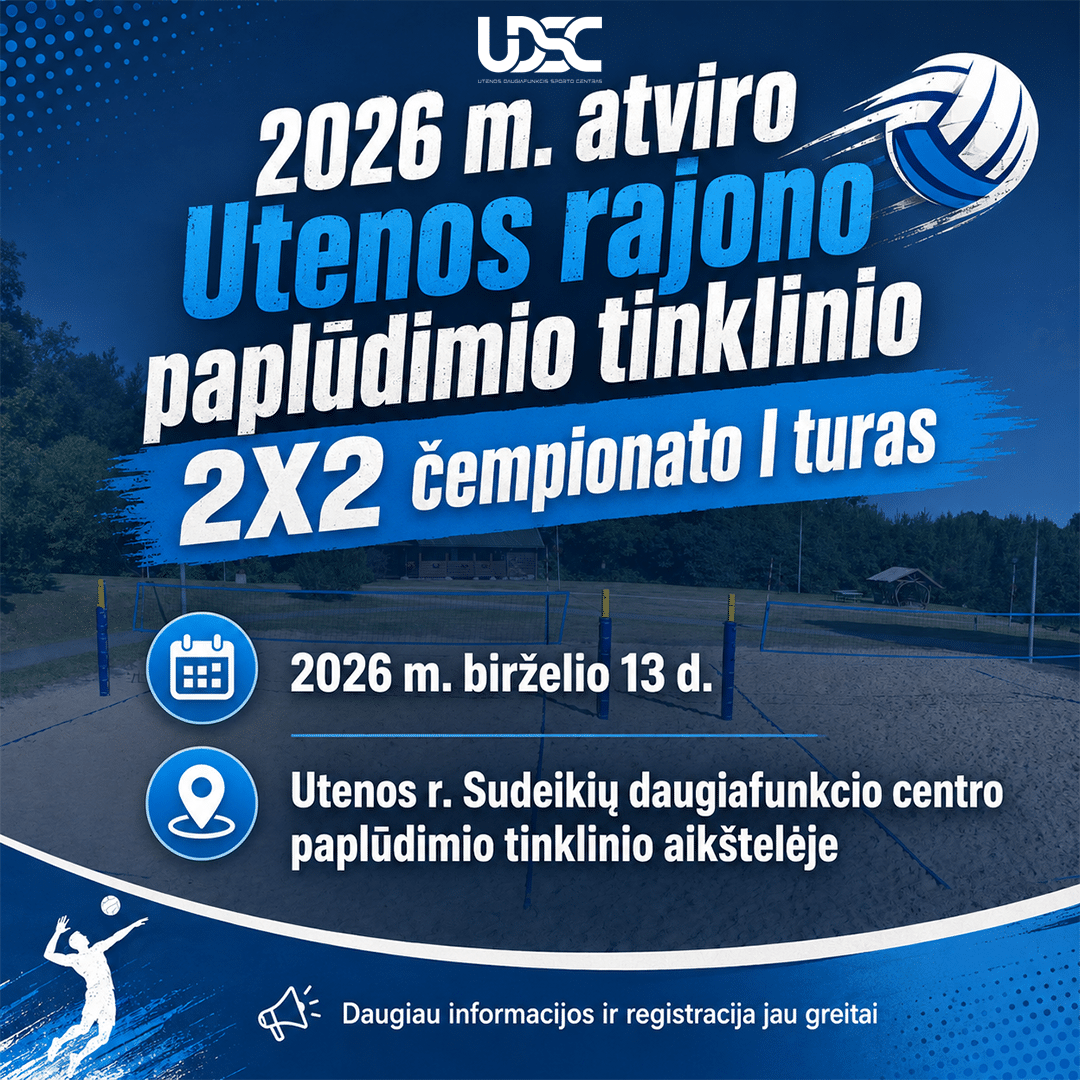 Sudeikiuose startuos atviras Utenos rajono paplūdimio tinklinio 2×2 čempionatas