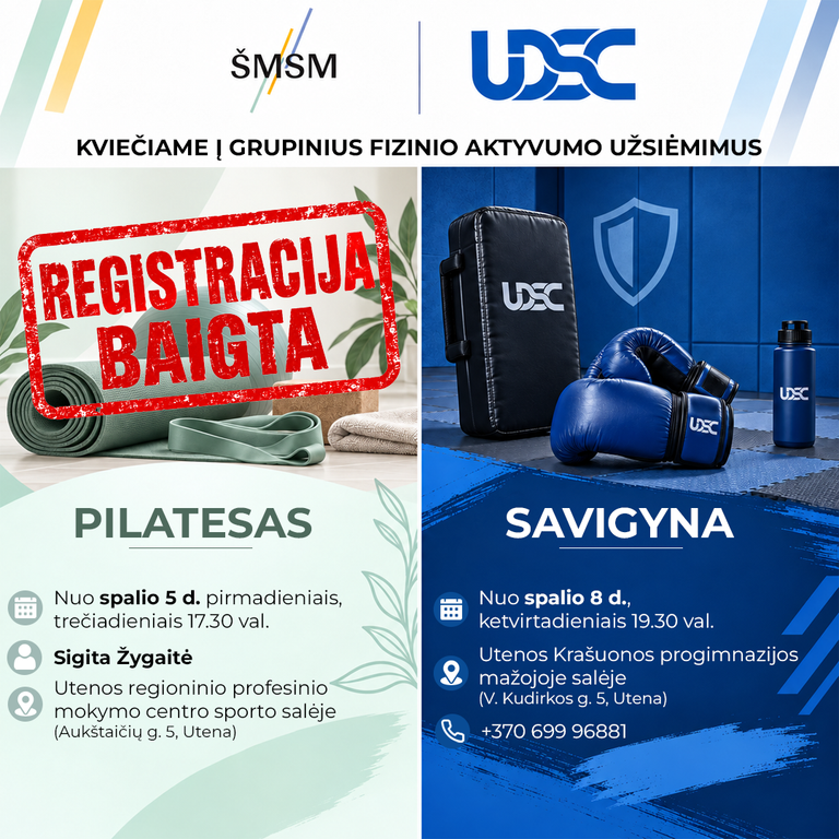 Kviečiame į grupinius fizinio aktyvumo užsiėmimus